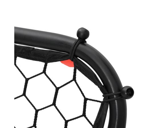 Plasă de ricoșeu fotbal, reglabilă, negru, 84x73x60-80 cm, oțel, 7 image