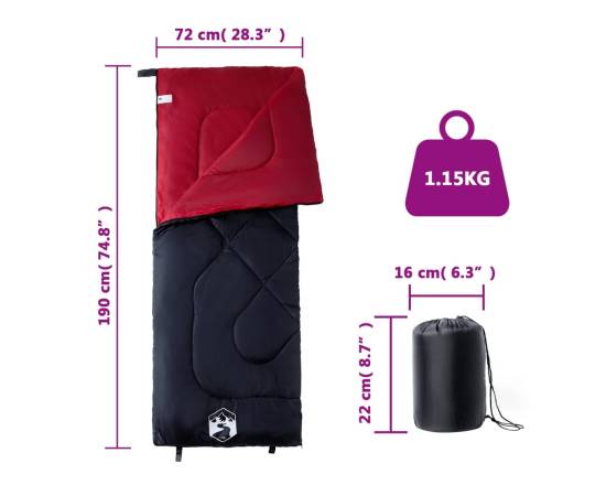 Sac de dormit pentru adulți de camping, 3 anotimpuri, 5 image