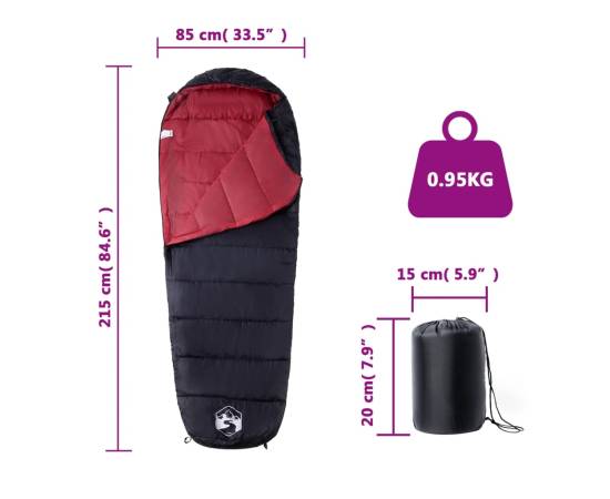 Sac de dormit tip mumie pentru adulți de camping, 3 anotimpuri, 5 image