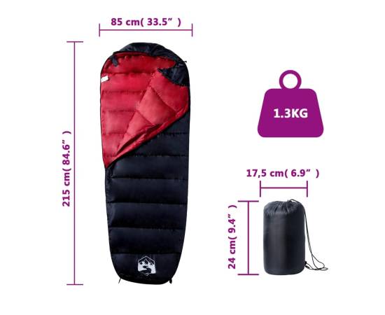 Sac de dormit tip mumie pentru adulți de camping, 3 anotimpuri, 5 image