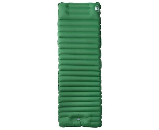 Saltea camping auto-gonflabilă, cu pernă, 1 persoană, verde, 2 image