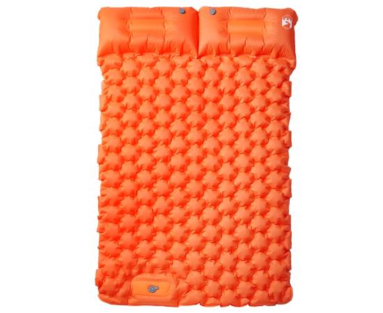 Saltea camping auto-gonflabilă cu perne, 2 persoane, portocaliu, 2 image