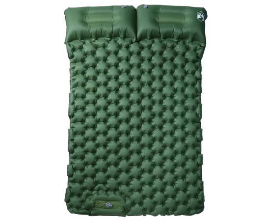 Saltea de camping auto-gonflabilă, cu perne, 2 persoane, verde, 2 image