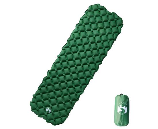 Saltea gonflabilă de camping, 1 persoană, verde, 190x58x6 cm