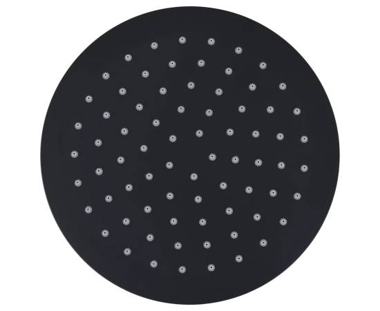 Cap de duș tip ploaie rotund, negru, 20 cm, oțel inoxidabil, 2 image