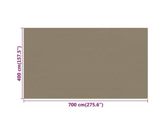 Covor pentru cort, gri taupe, 400x700 cm, hdpe, 4 image