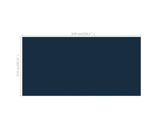 Folie solară piscină, plutitoare, negru/albastru 549x274 cm pe, 5 image