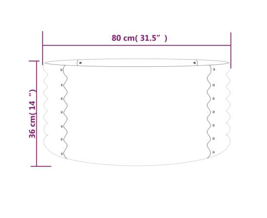 Jardinieră argintiu 80x80x36 cm oțel vopsit electrostatic, 4 image