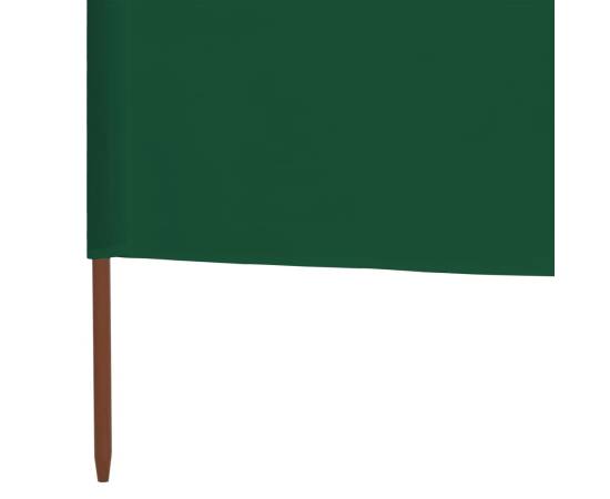 Paravan anti-vânt cu 3 panouri, verde, 400x120 cm, textil, 5 image