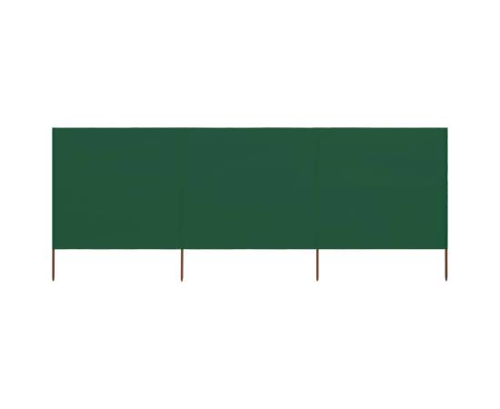 Paravan anti-vânt cu 3 panouri, verde, 400x120 cm, textil, 3 image