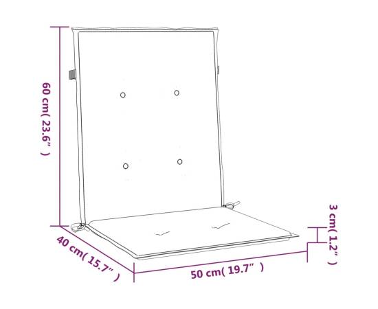 Perne scaun cu spătar mic, 2 buc., antracit, textil oxford, 9 image