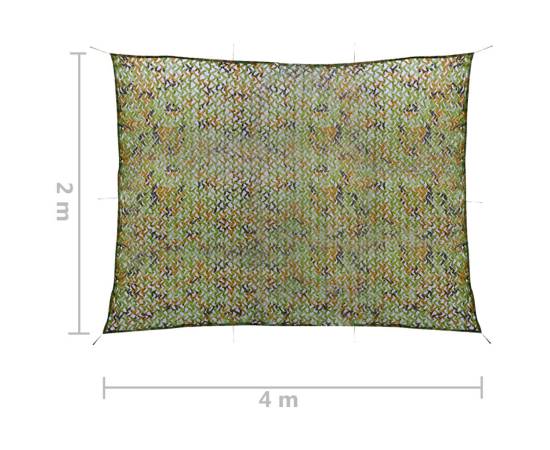 Plasă de camuflaj cu geantă de depozitare, verde, 2x4 m, 5 image