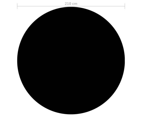 Prelată piscină, negru, 210 cm, pe, 3 image