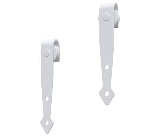 Set glisare mini ușă pentru dulap, alb, oțel carbon, 200 cm, 5 image