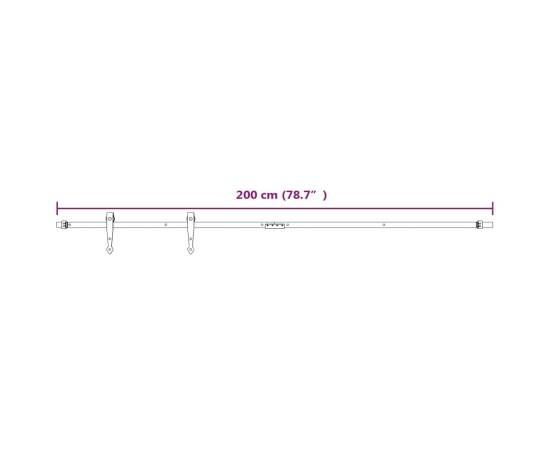 Set glisare mini ușă pentru dulap, alb, oțel carbon, 200 cm, 6 image