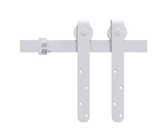 Set glisare ușă mini pentru dulap, alb, oțel carbon, 152 cm, 3 image