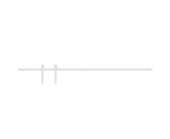 Set glisare ușă mini pentru dulap, alb, oțel carbon, 152 cm, 2 image