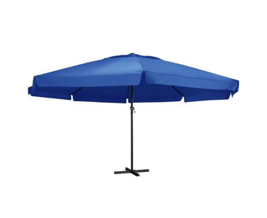 Umbrelă de soare cu stâlp aluminiu, albastru azur, 600 cm