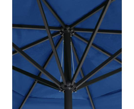 Umbrelă de soare cu stâlp aluminiu, albastru azur, 600 cm, 5 image