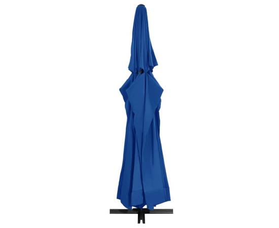 Umbrelă de soare cu stâlp aluminiu, albastru azur, 600 cm, 3 image