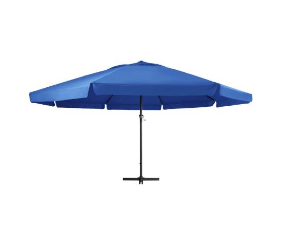 Umbrelă de soare cu stâlp aluminiu, albastru azur, 600 cm, 2 image