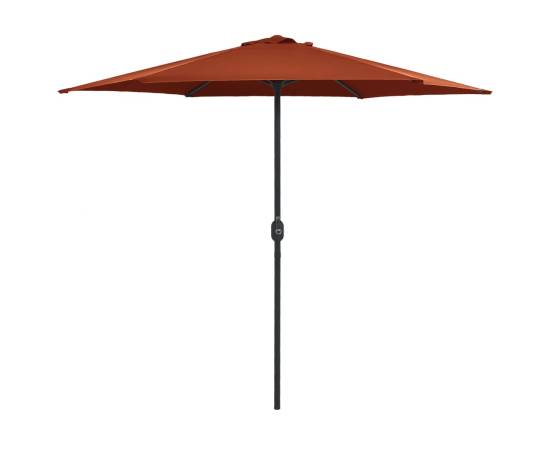 Umbrelă de soare cu stâlp aluminiu, cărămiziu, 270 x 246 cm