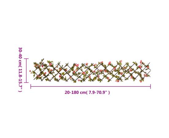  spalier cu iederă artificială extensibil, roz închis, 180x20 cm, 5 image