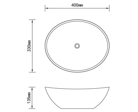 Chiuvetă de baie cu robinet mixer, ceramică, oval, alb, 11 image