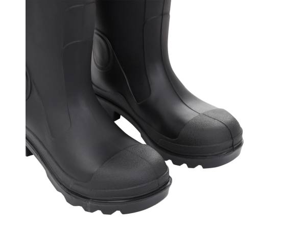 Cizme de ploaie cu șosete detașabile, negru, mărime 38, pvc, 7 image