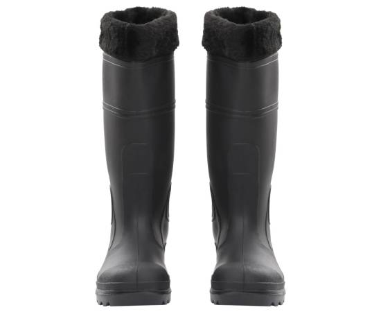 Cizme de ploaie cu șosete detașabile, negru, mărime 38, pvc, 3 image