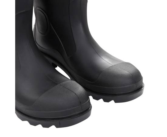 Cizme de ploaie cu șosete detașabile, negru, mărime 46, pvc, 7 image