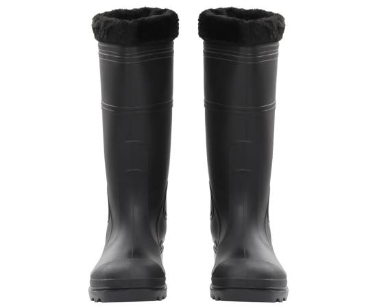 Cizme de ploaie cu șosete detașabile, negru, mărime 46, pvc, 3 image