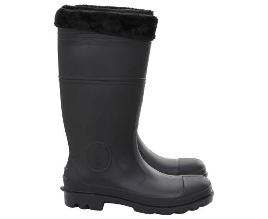 Cizme de ploaie cu șosete detașabile, negru, mărime 46, pvc, 4 image