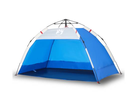 Cort camping 4 persoane albastru azur impermeabil setare rapidă, 2 image
