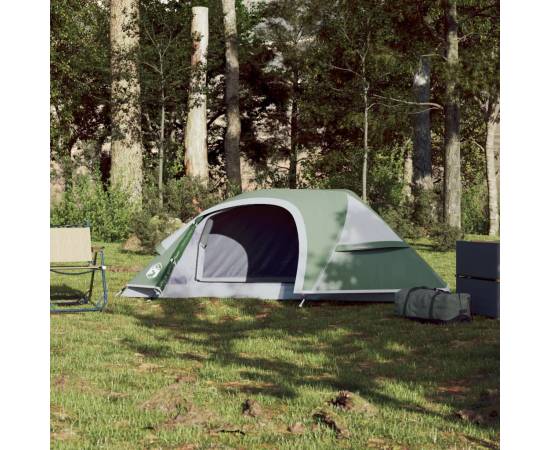 Cort de camping cupolă pentru 1 persoană, verde, impermeabil, 3 image