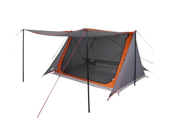 Cort de camping pentru 2 persoane, gri/portocaliu, impermeabil, 8 image