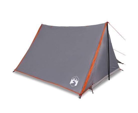 Cort de camping pentru 2 persoane, gri/portocaliu, impermeabil, 2 image