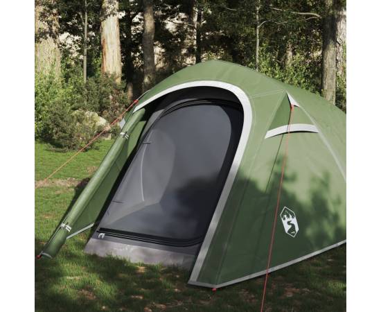Cort de camping pentru 3 persoane, verde, impermeabil