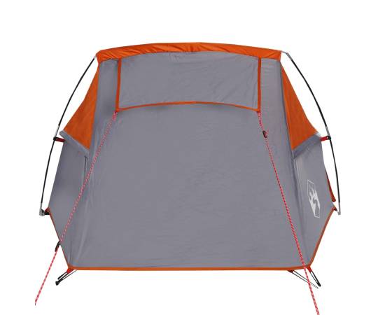 Cort de camping tunel 2 persoane, gri/portocaliu, impermeabil, 7 image