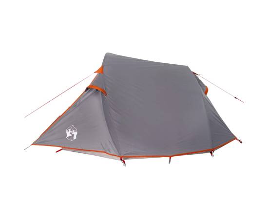 Cort de camping tunel 3 persoane, gri/portocaliu, impermeabil, 8 image