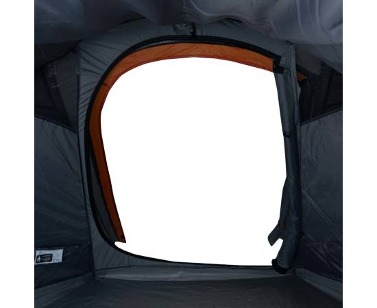 Cort de camping tunel 3 persoane, gri/portocaliu, impermeabil, 11 image