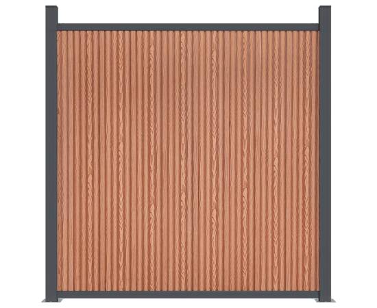 Panouri de gard, maro, 180x186 cm, wpc, 4 image