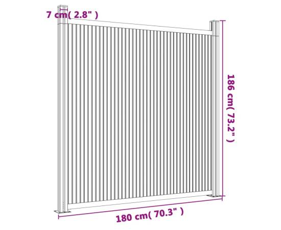 Panouri de gard, maro, 180x186 cm, wpc, 9 image
