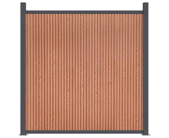 Panouri pentru gard, maro, 353x186 cm, wpc, 4 image