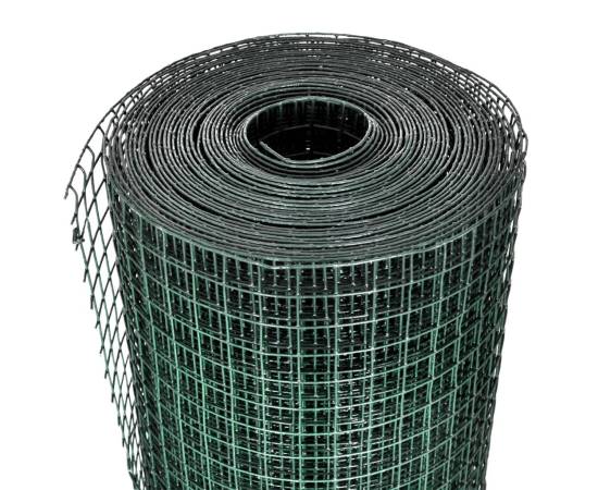 Plasă de sârmă găini, verde, 10 x 1 m, oțel galvanizat cu pvc, 3 image