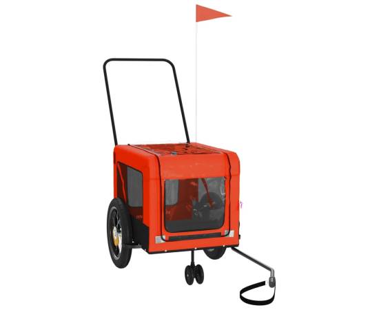 Remorcă bicicletă animale companie portocaliu/negru oxford/fier, 3 image