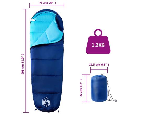 Sac de dormit tip mumie pentru adulți de camping, 3 anotimpuri, 5 image