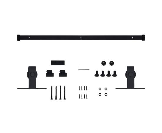 Set glisare ușă mini pentru dulap, oțel carbon, 152 cm, 5 image