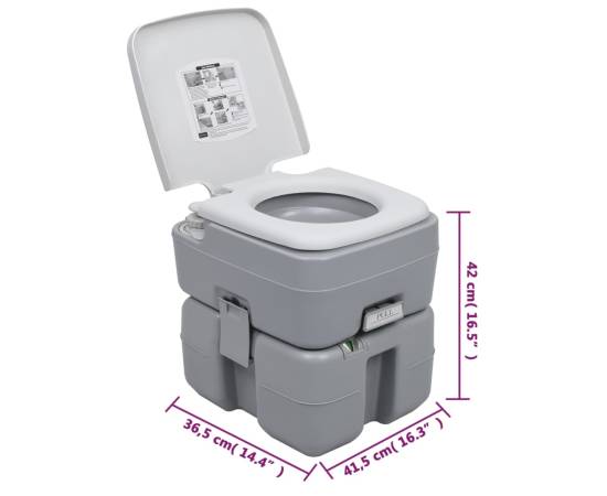 Set portabil cu toaletă și rezervor de apă pentru camping, 7 image
