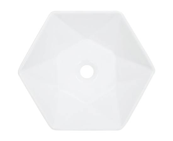 Chiuvetă de baie, alb, 41 x 36,5 x 12 cm, ceramică, 3 image